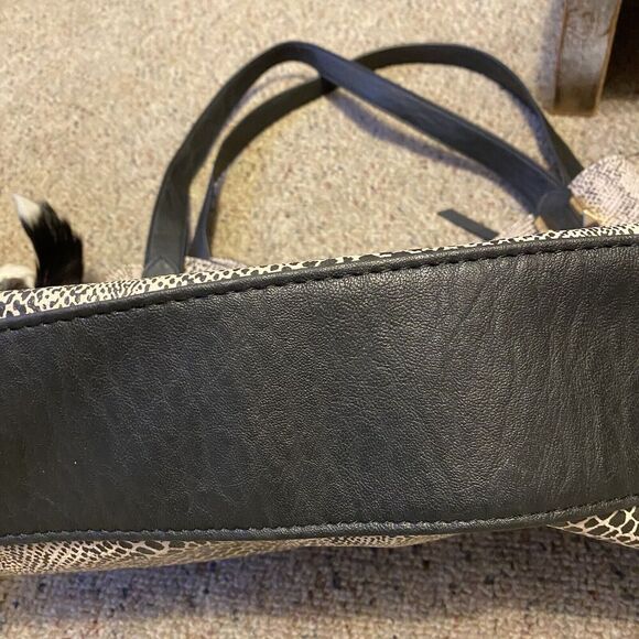 Jessica Simpson Leopard Print Soft Faux Leather Satchel Shoulder Bag Purse NWOT - Picture 7 of 7